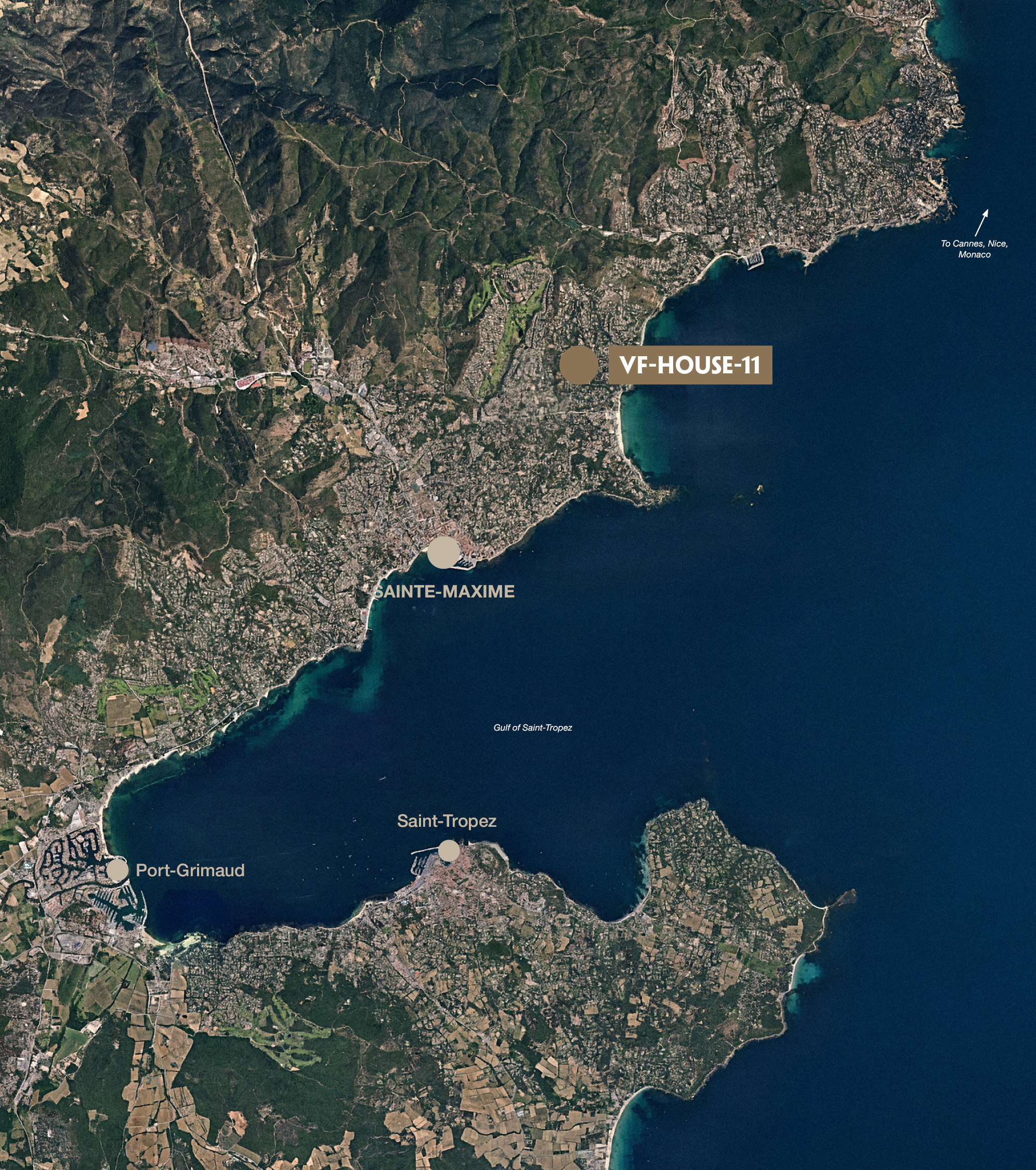 Map Domaine de la Nartelle Sainte-Maxime - villa for sale Gulf of Saint-Tropez