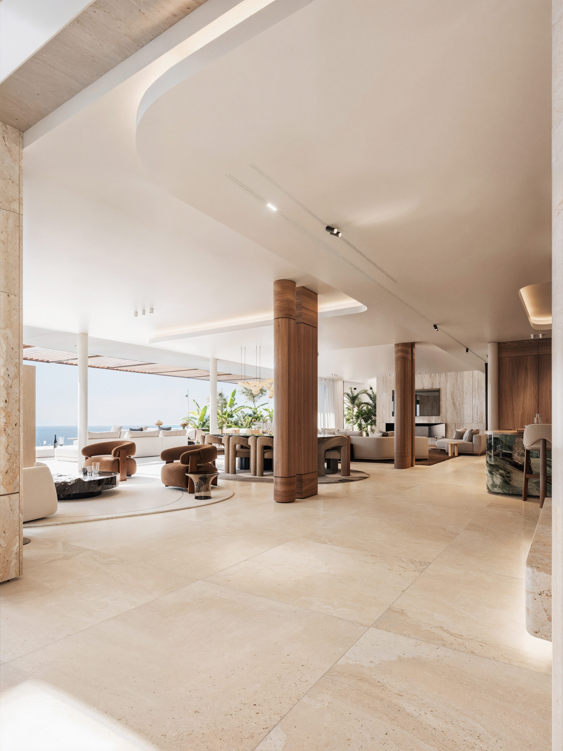 South of France villa for sale - living room 160 m² sea view
