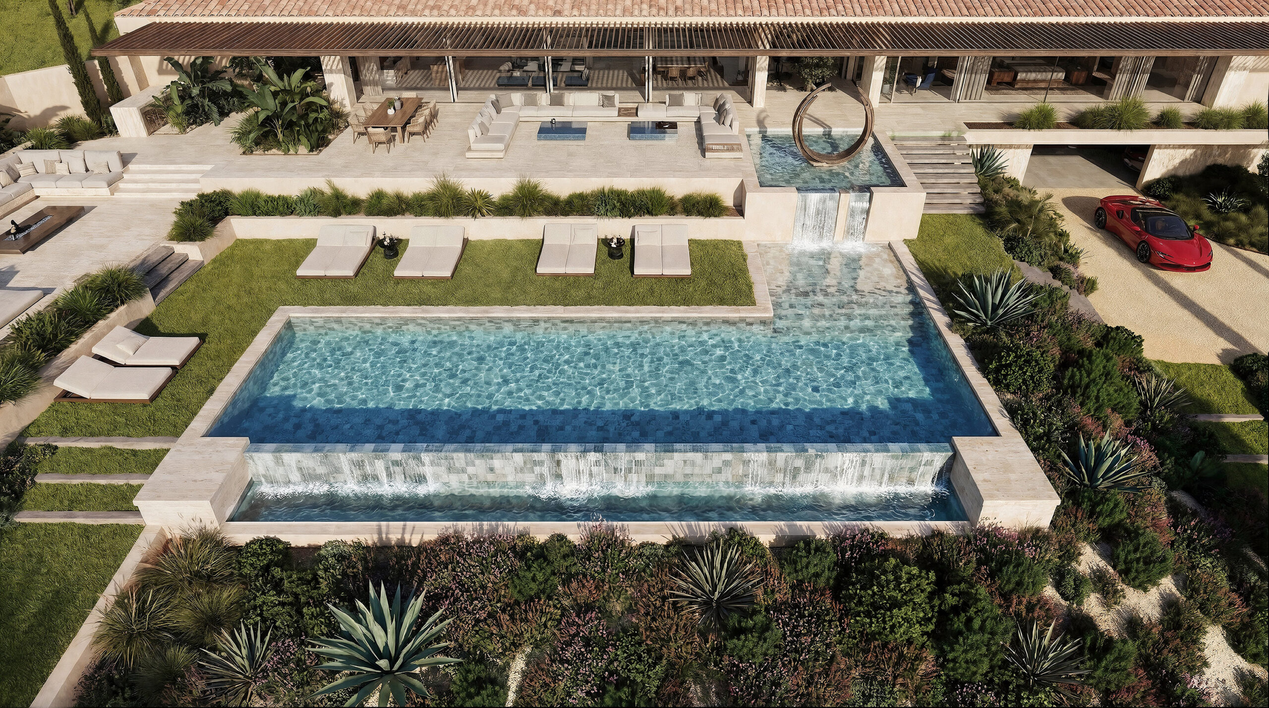 Villa in south of France for sale - infinity pool top view Sainte-Maxime