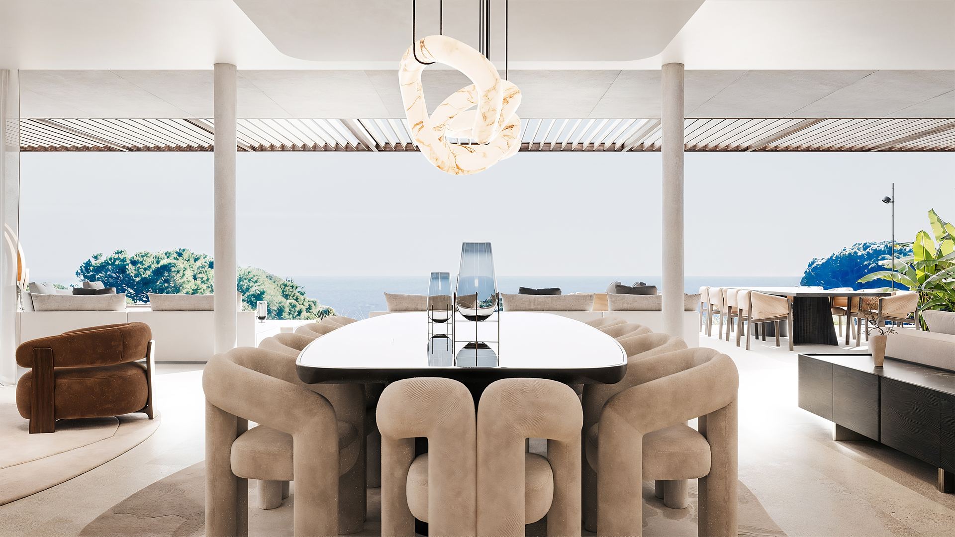 Villa for sale south of France - dining room with sea view