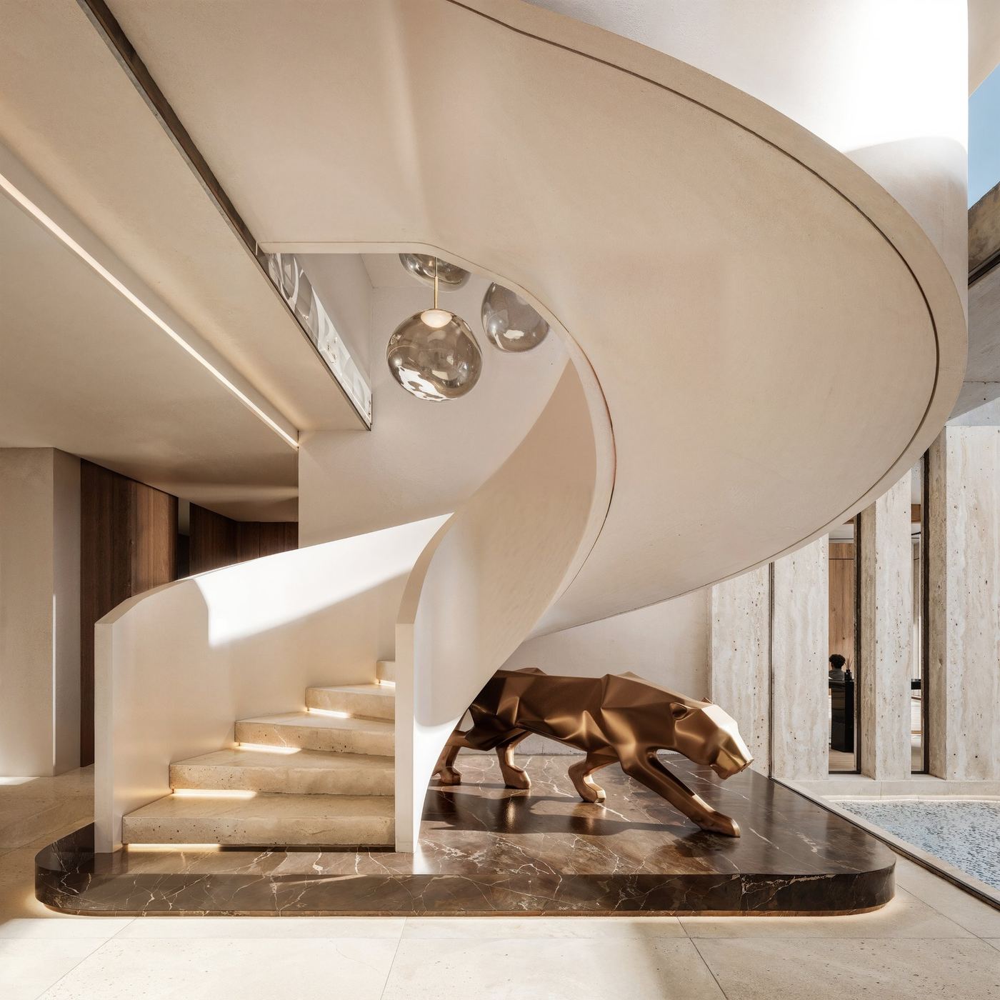 Villa for sale in the south of France - sculptural staircase