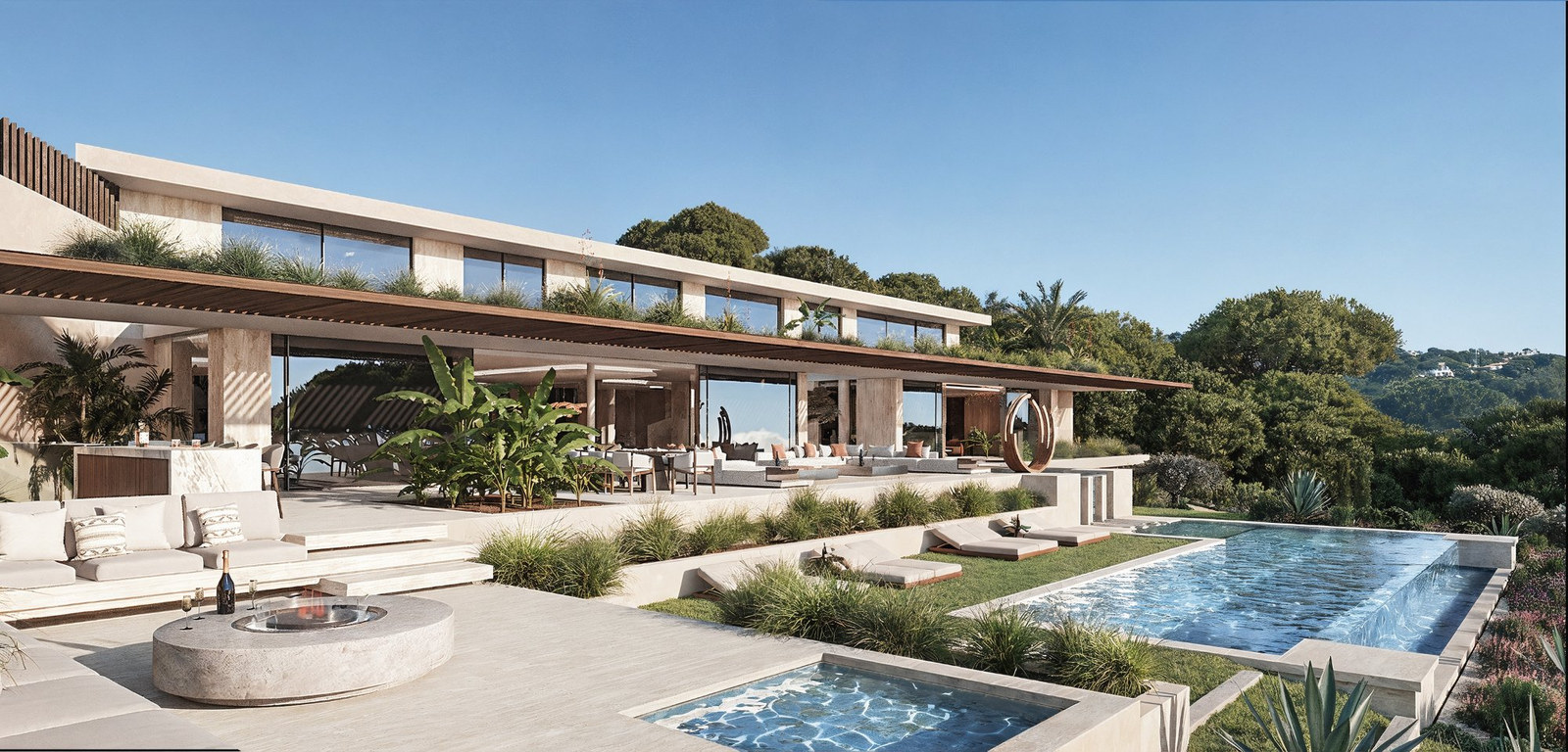 Sainte-Maxime villa for sale - contemporary exterior with panoramic sea view