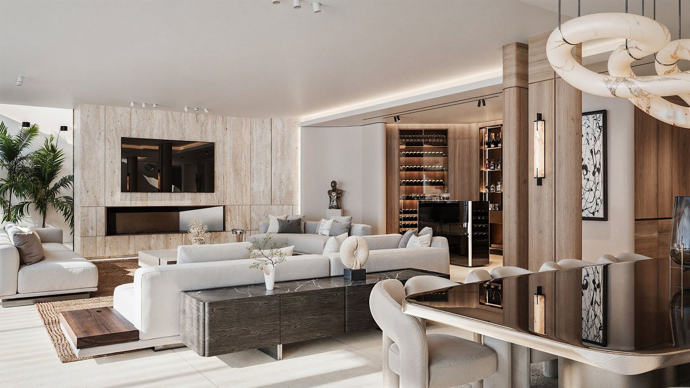 Luxury villa for sale France - living and dining area 160 m²